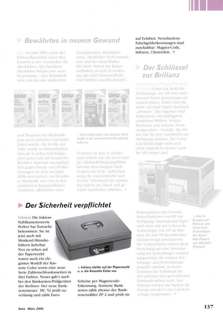 Stahlkassetten von INKiESS - boss Ausgabe März 2006