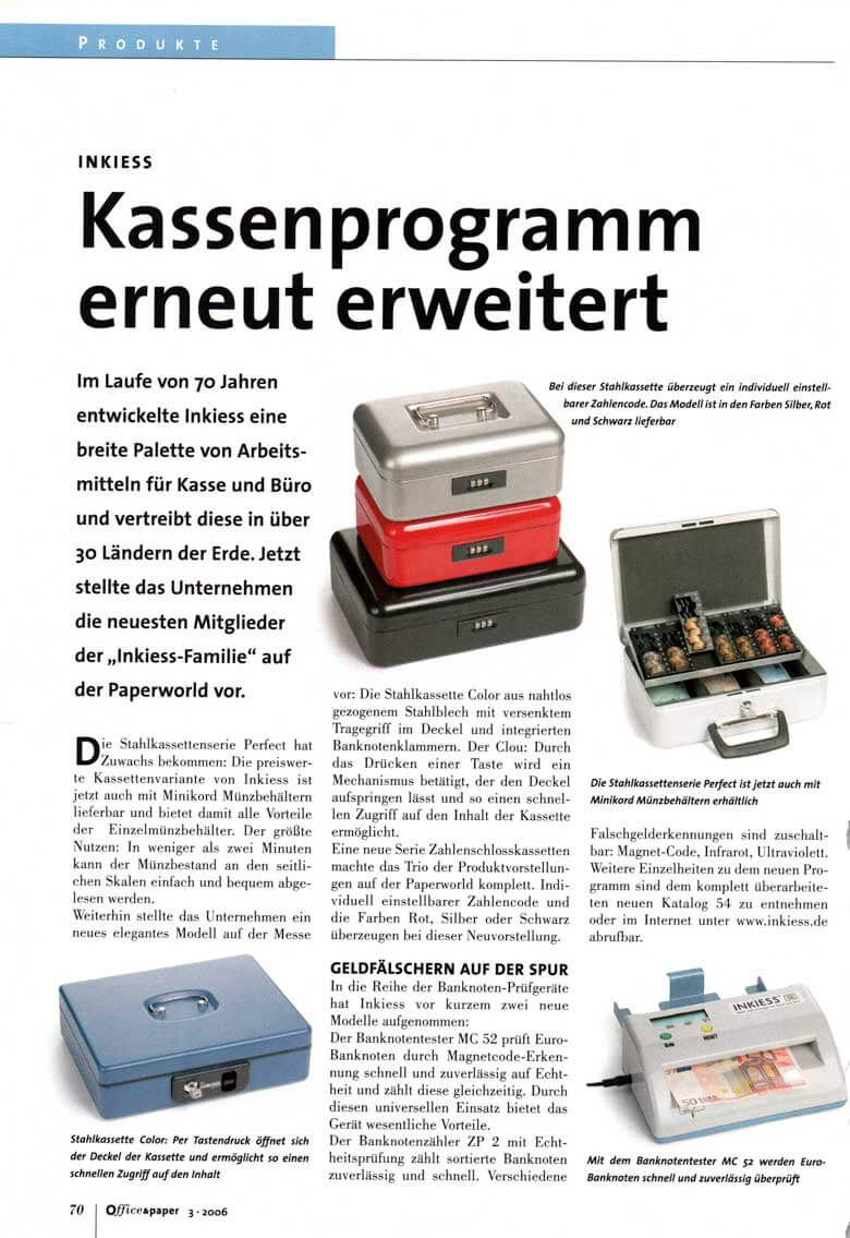 INKiESS erweitert Kassenprogramm - Office & Paper 2006-03