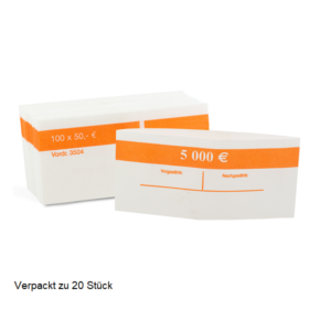 geldscheinbanderole 20 x (50 euro) orange