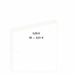 münzrollenpapier / handrollpapier 50 blatt 0,01 euro
